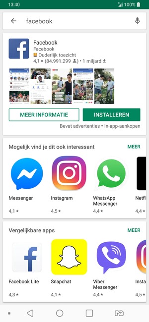 Selecteer de app