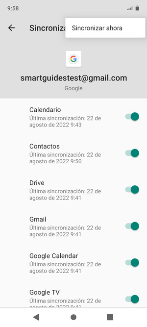 Seleccione Sincronizar ahora