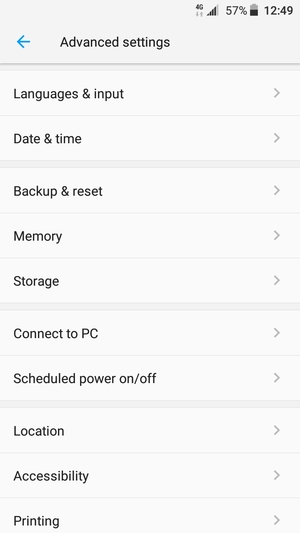 Select Backup & reset