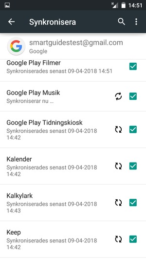 Din information kommer att synkroniseras