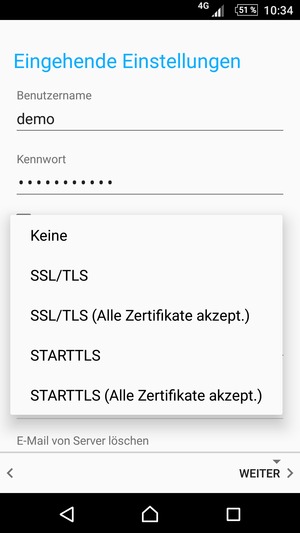 Wählen Sie Keine und wählen sie WEITER