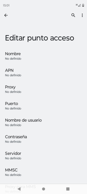 Introduzca la información de Internet