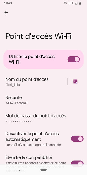 Votre téléphone est maintenant configuré pour être utilisé comme modem