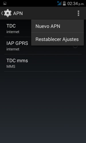 Seleccione Restablecer Ajustes