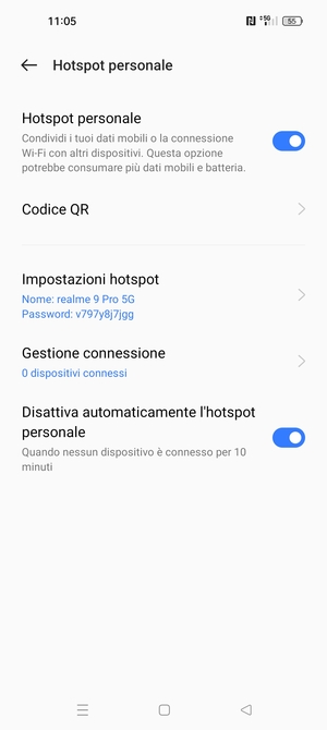 Il telefono è ora pronto per essere usato come modem