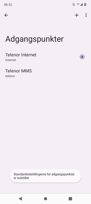 Vælg Ny APN