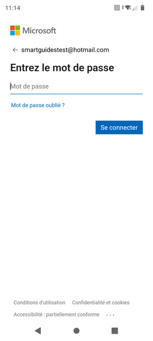 Saisissez votre mot de passe et sélectionnez Se connecter