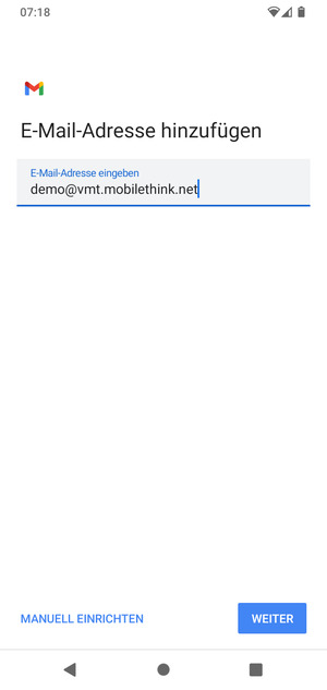 Geben Sie Ihre E-Mail-Adresse ein und wählen Sie WEITER