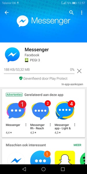 Wacht tot het installatieproces beëindigd is