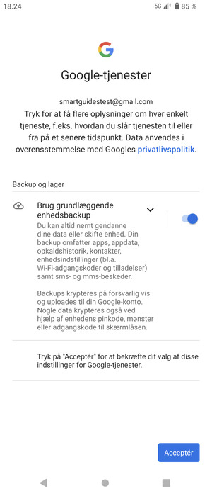 Vælg Acceptér