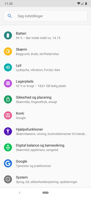 Scroll til og vælg System