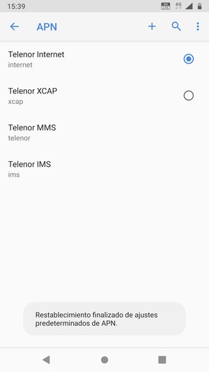 Seleccione Nuevo APN