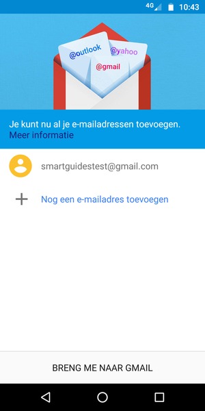 Selecteer BRENG ME NAAR GMAIL