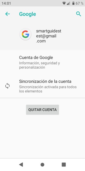 Seleccione Sincronización de la cuenta