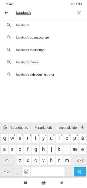 Indtast navnet på appen og vælg Søg