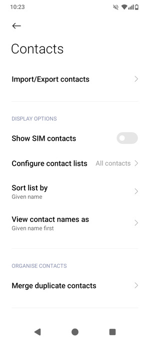 Select Import/Export contacts