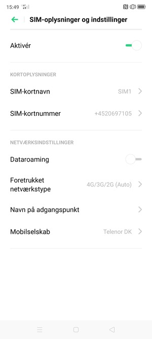 For at skifte netværk, hvis der opstår netværksproblemer, vælg Mobilselskab