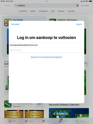 Voer Apple ID gebruikersnaam en Wachtwoord in. Selecteer Log in