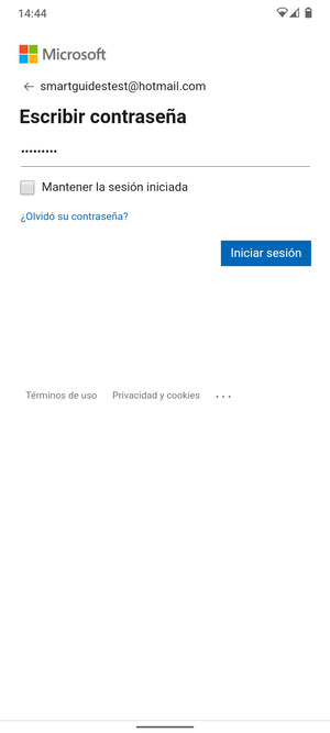 Introduzca su contraseña y seleccione Iniciar sesión