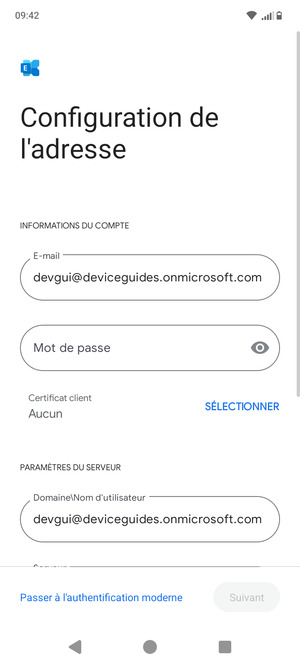 Saisissez votre Mot de passe