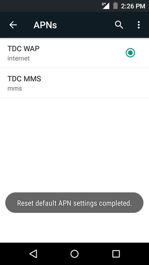 Your phone will reset to default Internet and MMS settings