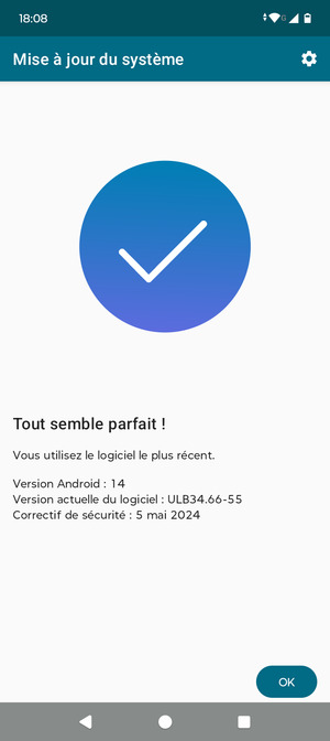 Si votre téléphone est à jour, sélectionnez OK