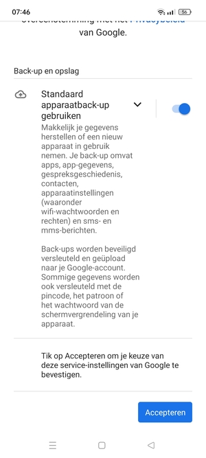 Selecteer Accepteren