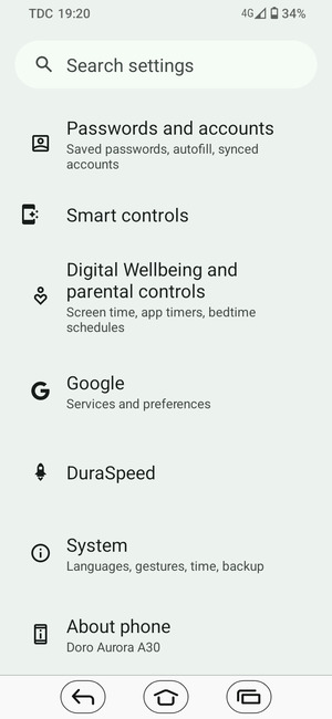 Scroll to and select System