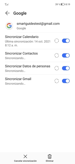 Su información será sincronizada