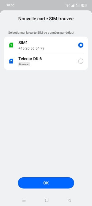 Sélectionnez votre option préférée et sélectionnez OK
