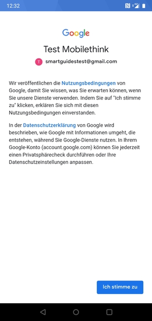 Wählen Sie Ich stimme zu