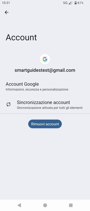 Seleziona Sincronizzazione account