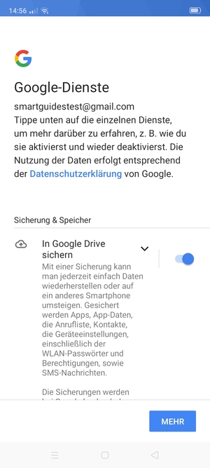 Wählen Sie MEHR