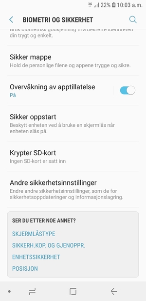 Bla til og velg Andre sikkerhetsinnstillinger