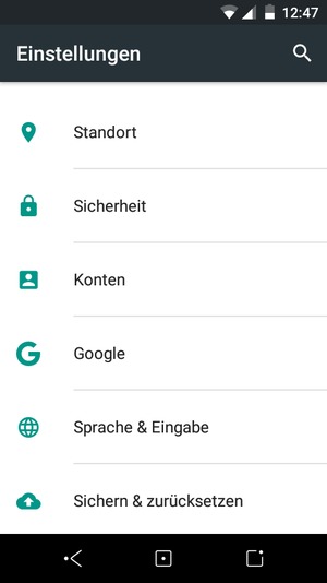 Scrollen Sie und wählen Sie Sicherheit