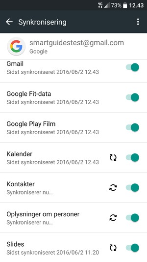 Dine kontakter fra Google vil nu blive synkroniseret til din smartphone.