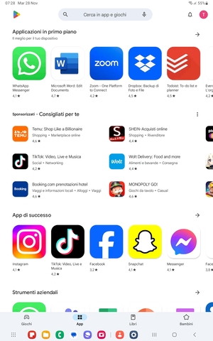 Seleziona la barra di ricerca