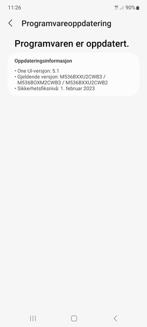 Hvis telefonen din er oppdatert, vil du se følgende skjermbilde