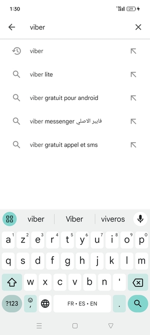 Saisissez le nom de l'appli et sélectionnez Rechercher