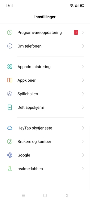 Bla til og velg Programvareoppdatering