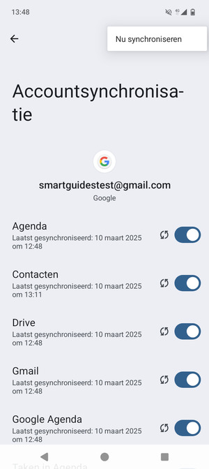 Selecteer Nu synchroniseren
