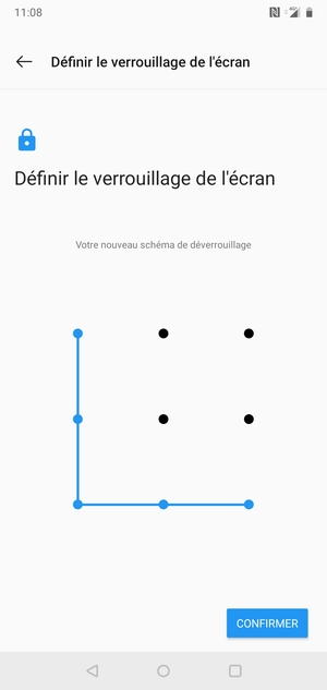 Dessinez de nouveau le schéma de déverrouillage et sélectionnez CONFIRMER
