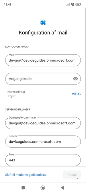 Indtast din adgangskode