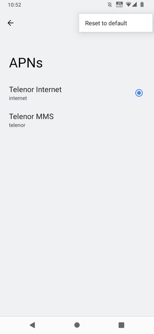 Select Reset to default