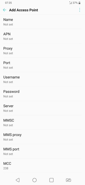 Enter MMS information
