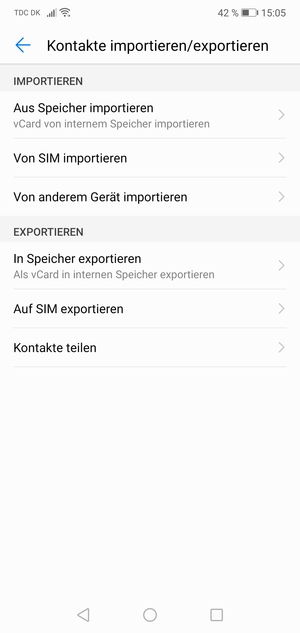 Wählen Sie Von SIM importieren
