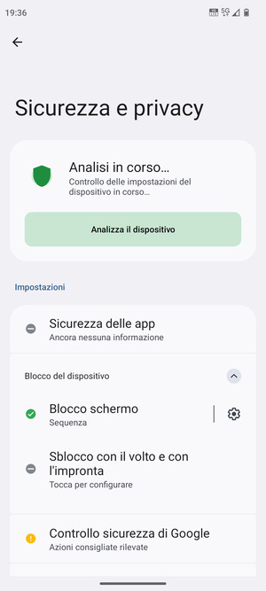 Il tuo telefono è ora protetto dal blocco schermo