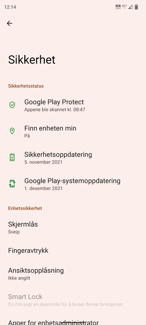 Velg Skjermlås