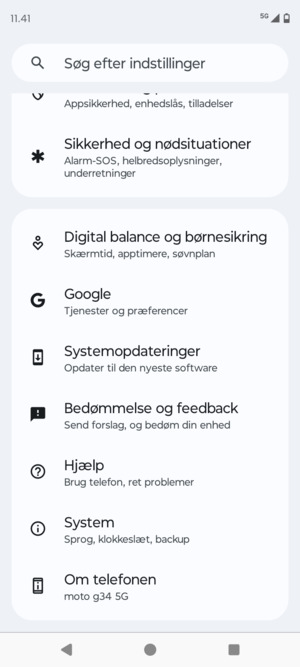Scroll til og vælg Systemopdateringer