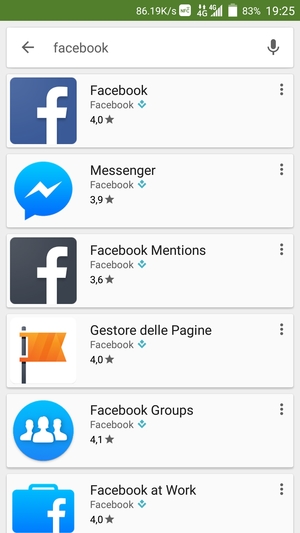 Seleziona l'applicazione